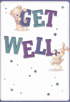 This Norbiton-inspired get well card is bathed in comfort and playful optimism, reflecting the warmth found in our local floristry. Illustrated with striking detail, a sweet teddy bear perches gently atop the vibrant word 'GET', while a spirited puppy snuggles around the bold 'WELL' below, their expressive faces alight with kindness and hope. The deep purples and luscious teals of the text evoke the rich colours of spring blooms spotted along Kingston Road, while a constellation of blues and indigos sparkles across the crisp white field, reminiscent of the uplifting feeling one finds in the heart of the Norbiton community. The scene's rounded lines, textured fur, and joyful poses deliver emotional comfort akin to receiving a soothing bouquet crafted in a neighbourhood shop-each flourish and stroke made with the careful tenderness of a florist's hand. There is a sense of clarity and brightness in the composition, echoing the rejuvenating freshness that same-day delivery from Flowers Norbiton brings to homes and hospital rooms nearby. Altogether, this card blends nurturing artistry and genuine encouragement-an illustrated gesture of care that wraps the recipient in warmth, light, and the unmistakable healing magic of our hometown.